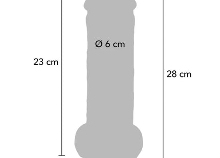 GET REAL - DELUXE REALISTIC PENIS WITH TESTICLES EXTRA THICK 28 CM