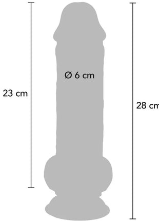 GET REAL - DELUXE REALISTIC PENIS WITH TESTICLES EXTRA THICK 28 CM