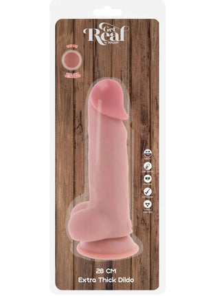 GET REAL - DELUXE REALISTIC PENIS WITH TESTICLES EXTRA THICK 28 CM