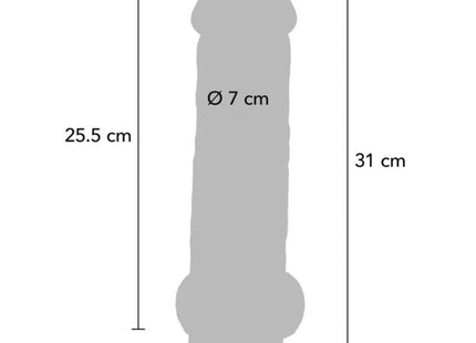 GET REAL - DELUXE REALISTIC PENIS WITH TESTICLES EXTRA THICK 31 CM