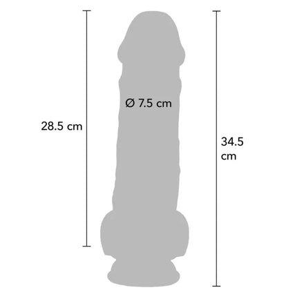 GET REAL - DELUXE REALISTISCHER PENIS MIT HODEN EXTRA DICK 34,5 CM