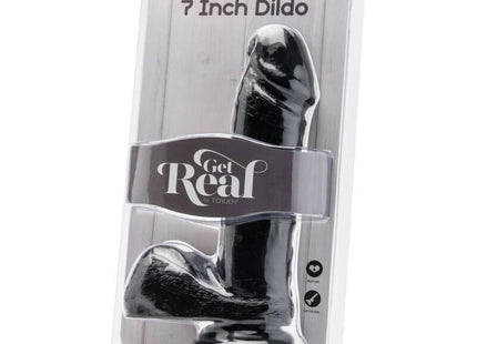 GET REAL - DILDO 18 CM MIT SCHWARZEN EIEREN