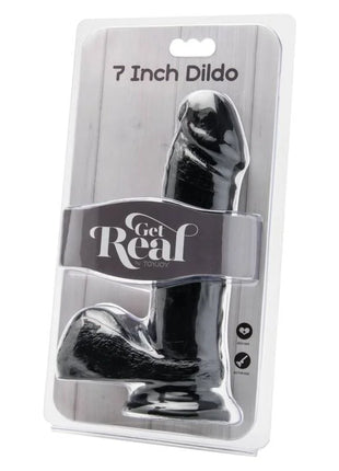 GET REAL - DILDO 18 CM MIT SCHWARZEN EIEREN