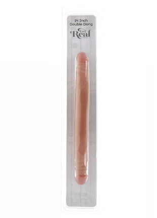 A 14 zoll doppel dildo von feel real in hautfarbener silikonoptik mit realistischen details und glatten konturen