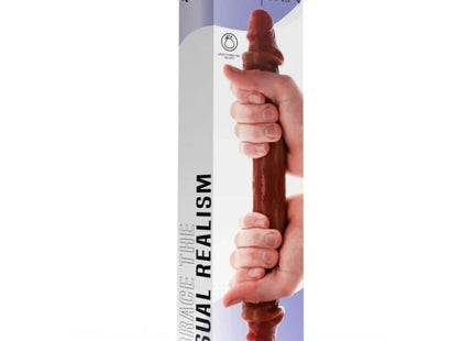 GET REAL - DOPPELENDES SILIKON-DILDO KARAMELL 35 CM