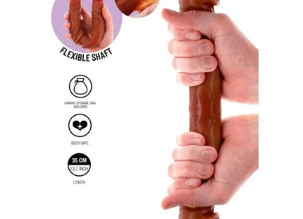 GET REAL - DOPPELENDES SILIKON-DILDO KARAMELL 35 CM
