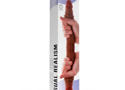 GET REAL - DOPPELENDES SILIKON-DILDO KARAMELL 40 CM
