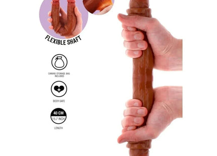 GET REAL - DOPPELENDES SILIKON-DILDO KARAMELL 40 CM