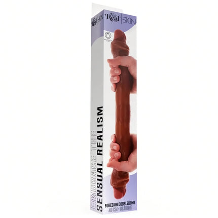GET REAL - DOPPELENDES SILIKON-DILDO KARAMELL 46 CM - Doppeldildo