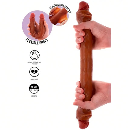 GET REAL - DOPPELENDES SILIKON-DILDO KARAMELL 46 CM - Doppeldildo