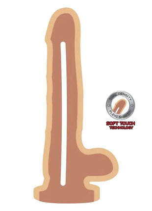 Tanfarbener dualdichte silikon dildo 18 cm mit flexiblem schaft und soft-touch technologie von get real