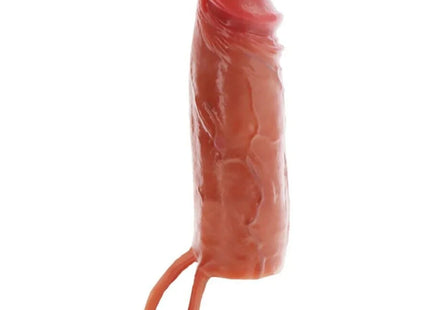 GET REAL – FEUCHTIGKEITSSPENDENDE SILIKON-PENISHÜLLE IN KARAMELL 16 CM