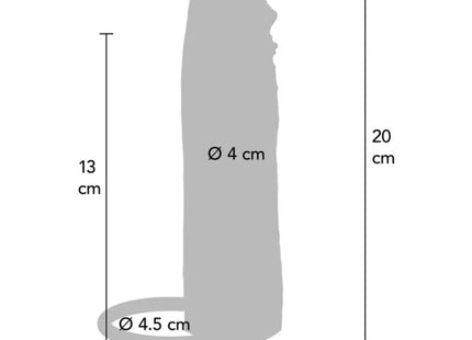 GET REAL – FEUCHTIGKEITSSPENDENDE SILIKON-VIBRATIONS-PENISHÜLLE IN KARAMELL 20 CM
