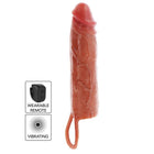 GET REAL – FEUCHTIGKEITSSPENDENDE SILIKON-VIBRATIONS-PENISHÜLLE IN KARAMELL 20 CM