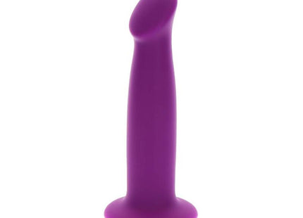 Lila silikon analplug mit abgerundetem kupplungsende und ausgestellter basis 12 cm lang von get real goodhead dong
