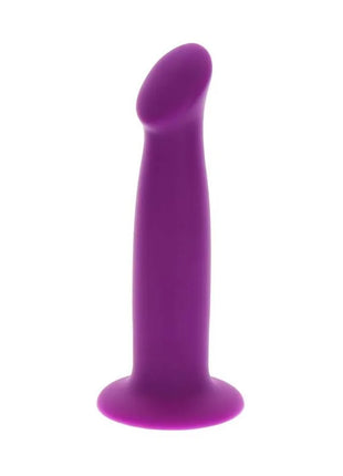 Lila silikon analplug mit abgerundetem kupplungsende und ausgestellter basis 12 cm lang von get real goodhead dong