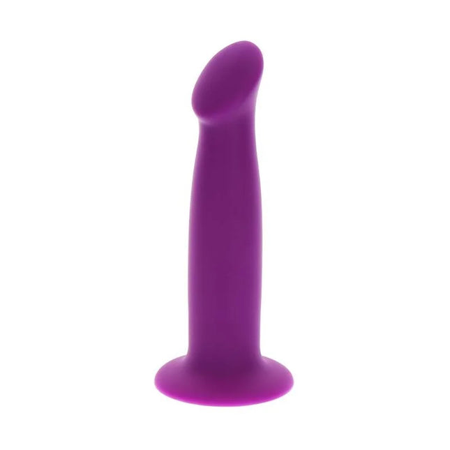 Lila silikon analplug mit abgerundetem kupplungsende und ausgestellter basis 12 cm lang von get real goodhead dong