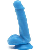 Blauer silikon dildo mit saugfuß happy dicks dildo 12 cm get real für freizeit und spaß