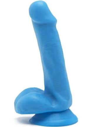 Blauer silikon dildo mit saugfuß happy dicks dildo 12 cm get real für freizeit und spaß