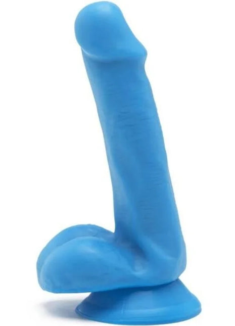 Blauer silikon dildo mit saugfuß happy dicks dildo 12 cm get real für freizeit und spaß