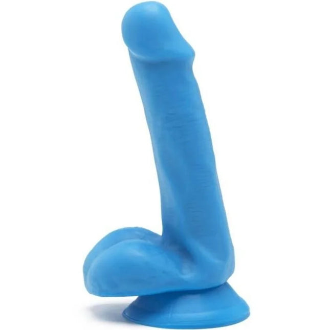 Blauer silikon dildo mit saugfuß happy dicks dildo 12 cm get real für freizeit und spaß