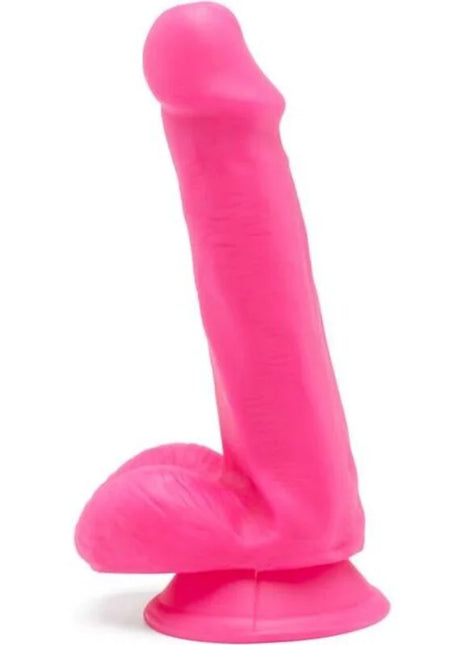 Hellrosa silikon dildo mit saugnapfbasis 12 cm get real happy dicks dildo blle rosa