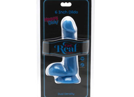 Blauer get real happy dicks dildo 12 cm aus silikon in klarer plastikverpackung