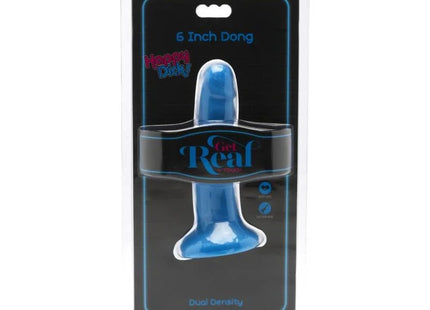 Blauer silikon dong 12 cm mit doppelstruktur im happy dicks happy packaging von get real