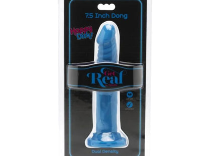 Blauer 7,5 zoll happy dickie dual density dong aus Kunststoff get real model 19 cm