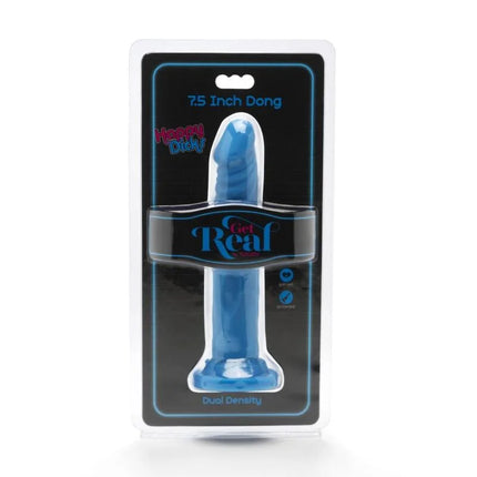 Blauer 7,5 zoll happy dickie dual density dong aus Kunststoff get real model 19 cm