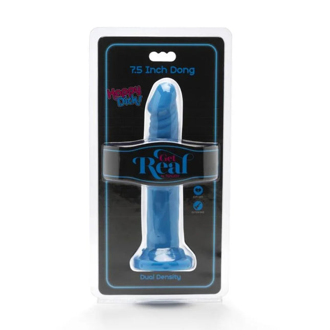 Blauer 7,5 zoll happy dickie dual density dong aus Kunststoff get real model 19 cm