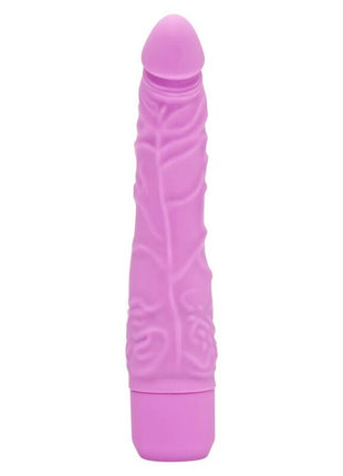 Get real klassischer schlanker vibrator rosa aus silikon mit blatt und ranken prägung