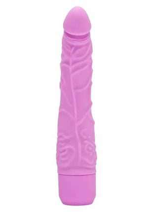 Get real klassischer schlanker vibrator rosa aus silikon mit blatt und ranken prägung