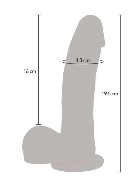Grauer silikon dildo get real magnetischer pulse vertrauende dildo haut mit 19,5 cm höhe und 4,3 cm basisdurchmesser