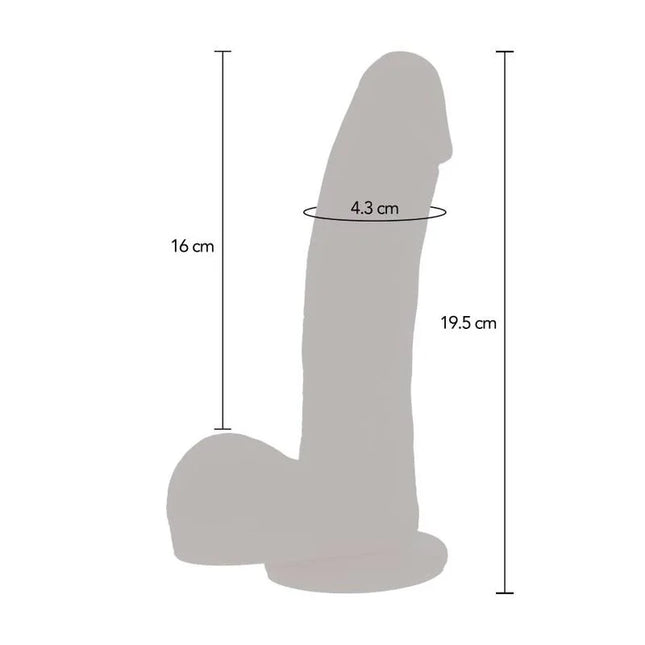 Grauer silikon dildo get real magnetischer pulse vertrauende dildo haut mit 19,5 cm höhe und 4,3 cm basisdurchmesser