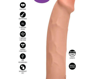 GET REAL - REALISTIC SILICONE VIBRATING DILDO CLEAR 19.5 CM