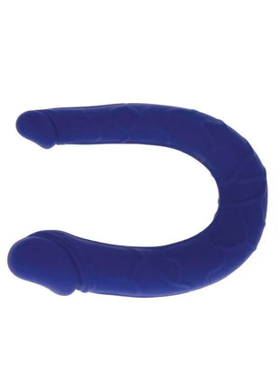 Blaues silikon u-förmiges dual-ended mini-doppeldong get real realistisch und flexibel
