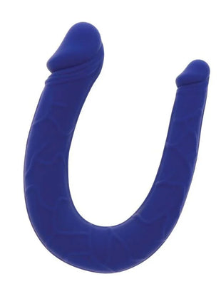 Blauer get real realistischer mini-doppeldong aus silikon in u-form mit doppelenden für vielseitigen spaß