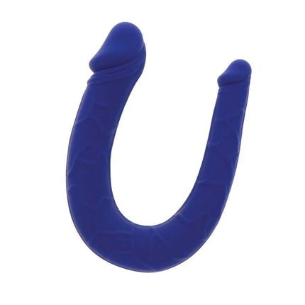 Blauer get real realistischer mini-doppeldong aus silikon in u-form mit doppelenden für vielseitigen spaß