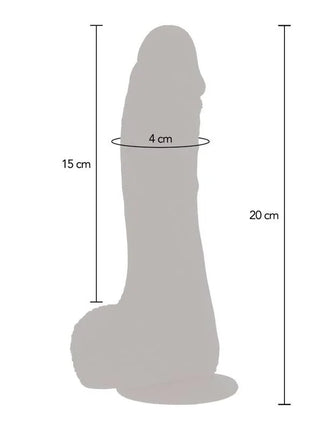 Grauer silikon rotierender vibrationsdildo get real up&down 20 cm hoch 4 cm durchmesser am sockel