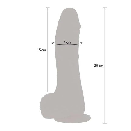 Grauer silikon rotierender vibrationsdildo get real up&down 20 cm hoch 4 cm durchmesser am sockel