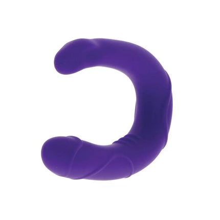 Lila silikon c-förmiges spielzeug mit glatten abgerundeten konturen und leicht strukturierter oberfläche von get real vogue mini double dong