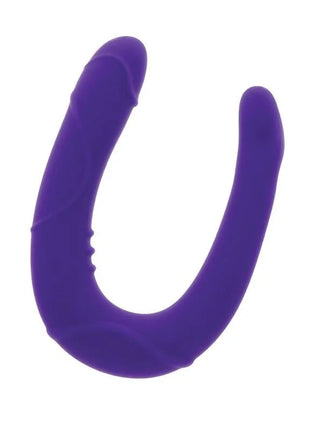 Lila silikon u-förmiger doppelkopf vibrierer get real vogue mini double dong für intime stimulation