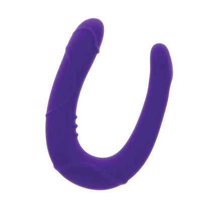 Lila silikon u-förmiger doppelkopf vibrierer get real vogue mini double dong für intime stimulation