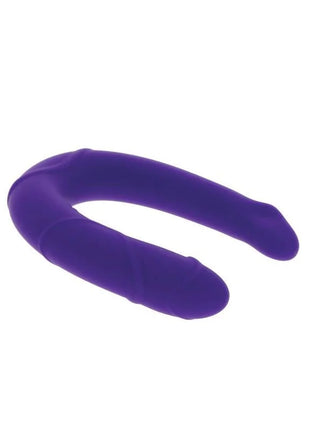 Purple silikon u-förmiger zweiendiger vibrator get real vogue mini double dong lila aus flexiblem material