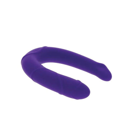 Purple silikon u-förmiger zweiendiger vibrator get real vogue mini double dong lila aus flexiblem material
