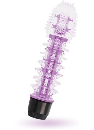 Glossy axel vibrator flieder aus transparentem lila und klarem kunststoff mit schwarzer basis für persönliche verwendung