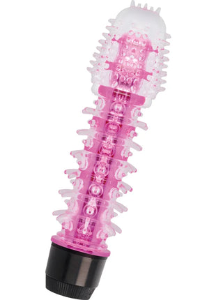 Glossy axel vibrator rosa aus transparentem und pinkem kunststoff mit schwarzer basis für persönliche stimulation