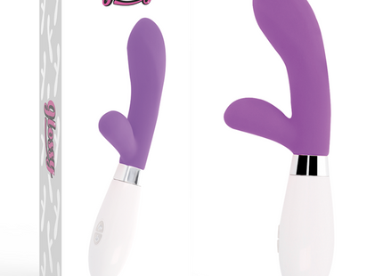 Glänzende jackson kaninchen vibratoren in lila und weiß mit ergonomischem design und glattem finish