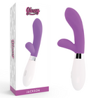 Glänzende jackson kaninchen vibratoren in lila und weiß mit ergonomischem design und glattem finish